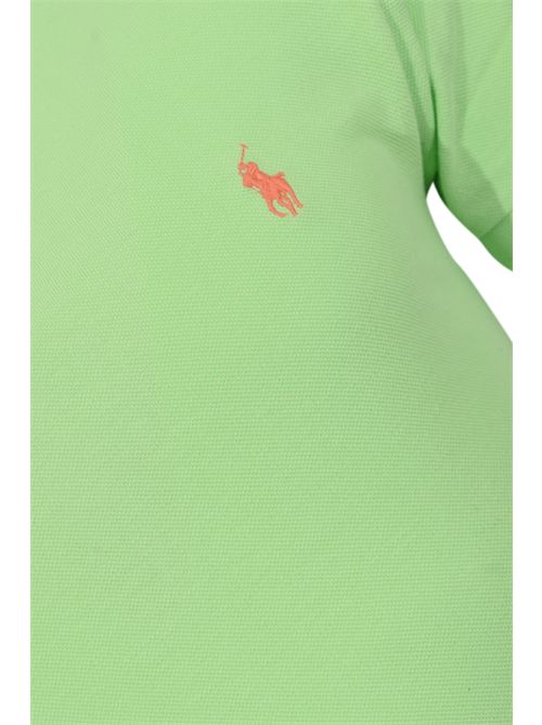 Polo due bottoni in cotone con logo Green POLO RALPH LAUREN | 710536856502